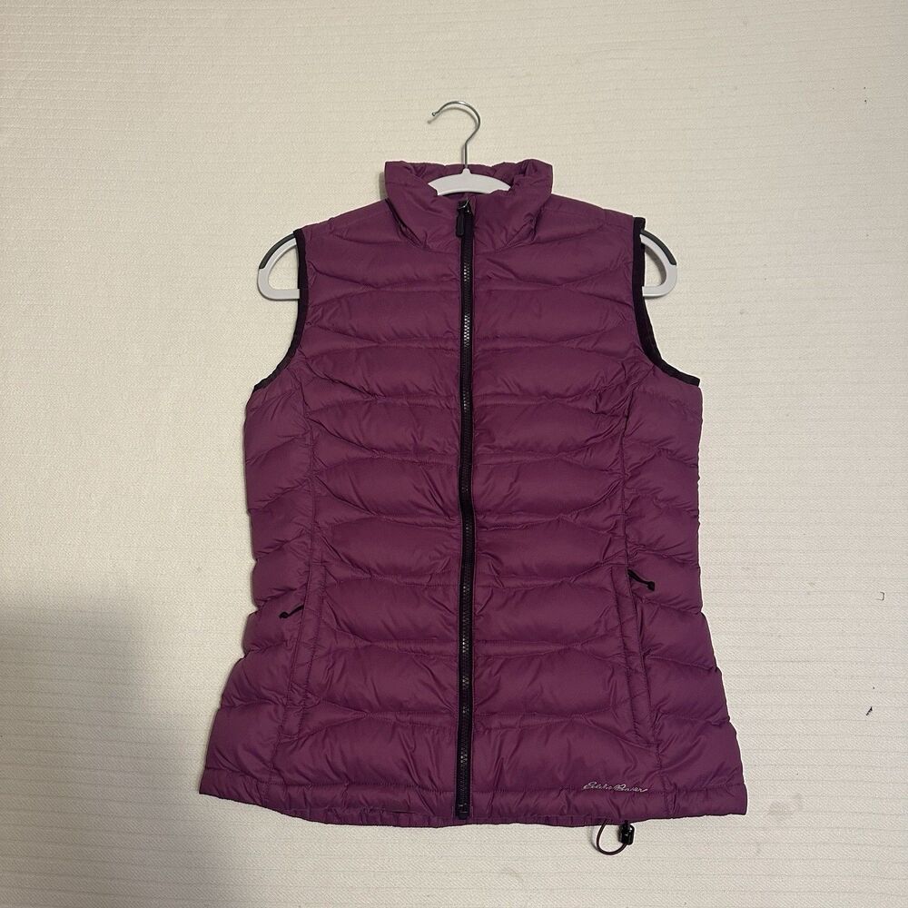 Eddie Bauer Women’s Tall Small Purple Quilted Puffer Vest Full Zip